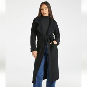 Justfab Long knit cardigan with belt and pockets